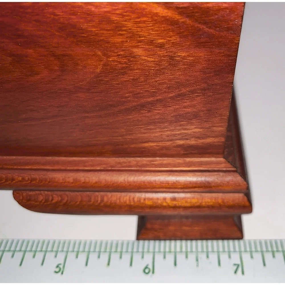 American Crafted Handmade Cherry Wood Box w Lid Funerary Ashes Storage, Keepsake